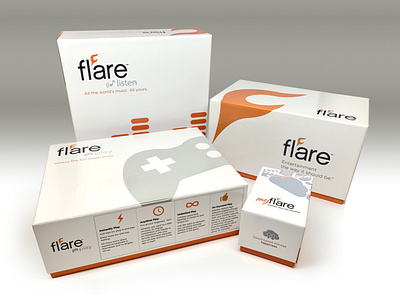 "Flare" product family packaging design branding consumer goods coxcommunications design illustration logo package design setbox