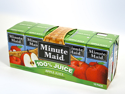 MinuteMaid Apple Juice package design applejuice beverage packaging brand engagement branding consumer goods graphic design illustration juicebox minutemaid package design