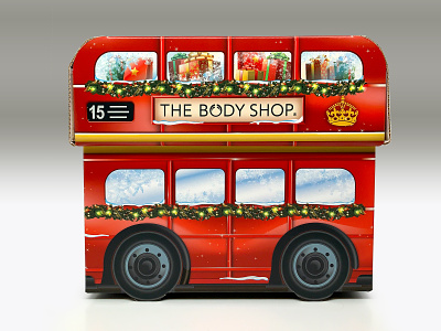 The Body Shop - Double-decker bus setbox brand engagement branding consumer goods giftbox graphic design illustration logo package design personal care print design retail packaging the body shop vector