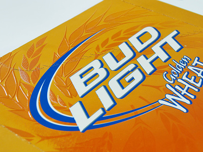 Bud Light Golden Wheat beverage packaging brand engagement branding graphic design illustration logo package design print design tactile design vector