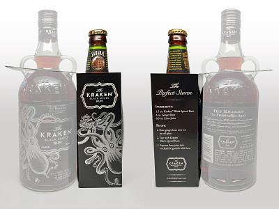 Kraken Black Spiced Rum carton design beverage packaging brand engagement branding consumer goods graphic design illustration package design print design rum spirits vector