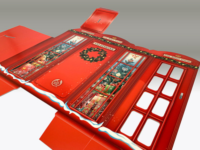The Body Shop seasonal London inspired phone booth carton design