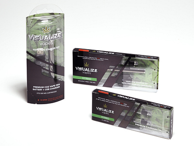 Visualize Vapes branding and carton design