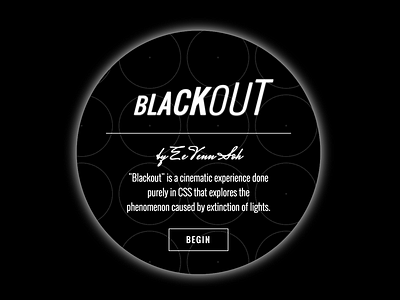 — Blackout 3d animation black code css dark design interaction motion polygon shapes typography