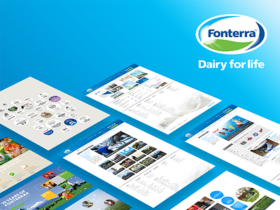 — Fonterra commercial company dairy design illustration interaction layout milk shapes ui webdesign website