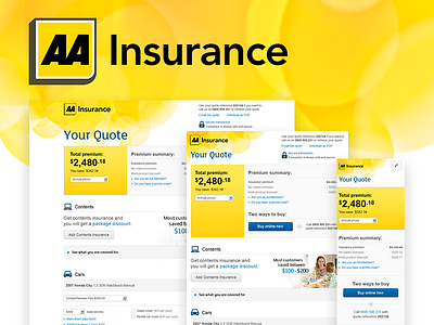 — AA Insurance Quotation Process company design icons illustration insurance interaction layout quotation shapes ui webdesign website