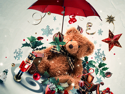 — Merry Christmas abstract bear christmas colors design graphic illustration photo manipulation print shapes teddy toys