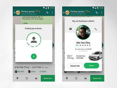 — Car riding app UI (Booking)