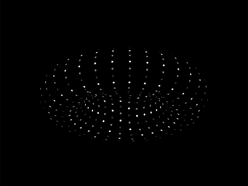 — Torus 3d animation black code css dark design interaction motion polygon shapes typography