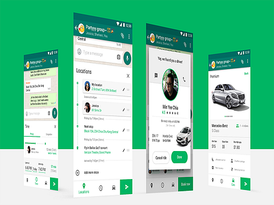 — Car riding app (Case study) app car chat design interaction journey material mobile profile riding timeline ui