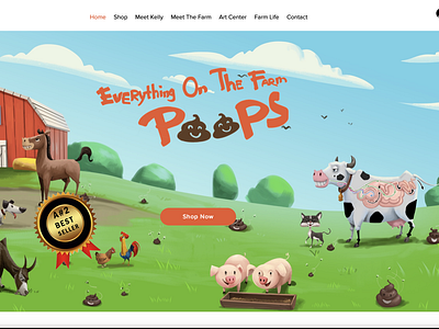 Everything On The Farm Poops, Children's Author web design website website design wix