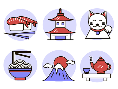 Japan Icons icons icons set illustration japan japanese culture ui