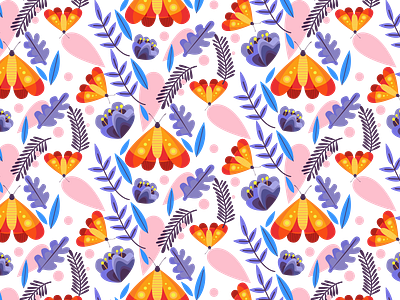 summer pattern butterfly illustraion pattern pattern design