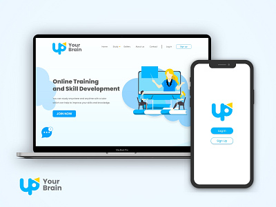 Up Your Brain interface design education education website educational knowledge landing page platform skill start up ui ux