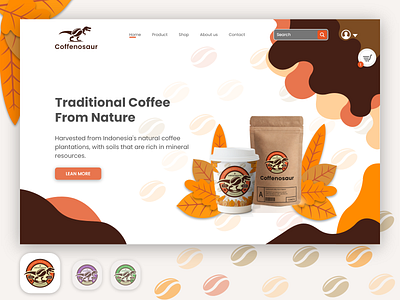 The coffee shop Landing Page design coffee coffee bean coffee cup coffee shop design drink flat food food and drink landing page landing page design nature ui ux