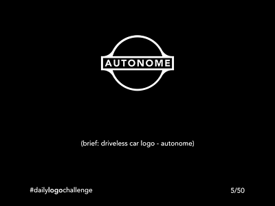 Daily Logo Challenge - 5/50 - Autonome autonome black and white branding car logo challenge design illustration logo minimalist