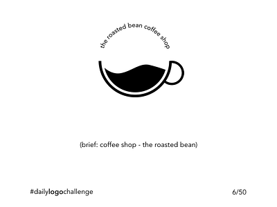 Daily Logo Challenge - 6/50 - Coffee Shop black and white branding challenge coffee coffee bean coffee cup coffeeshop design illustration logo minimalist