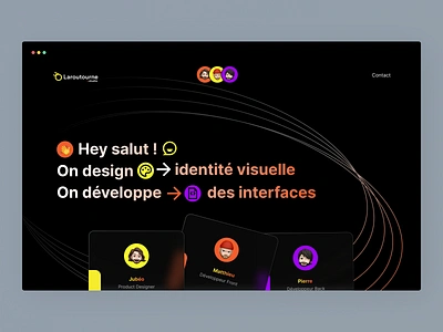 Laroutourne Studio dark freelancer homepage jubeo landing laroutourne studio website