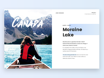 Moraine Lake bluewhite canada clean minimal moraine photo responsive ui ux website