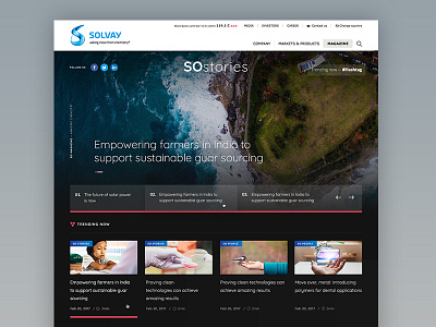 Solvay Stories blog clean hp magazine minimal redesign solvay ui ux webdesign