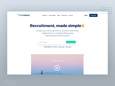 Homepage — Hello Talent branding clean design hellotalent homepage redesign ui uiux ux website white