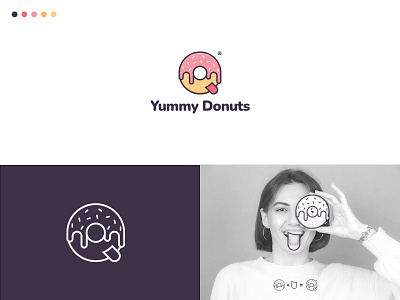 Logo Yummy Donuts art branding design flat graphic design illustration logo minimal typography vector