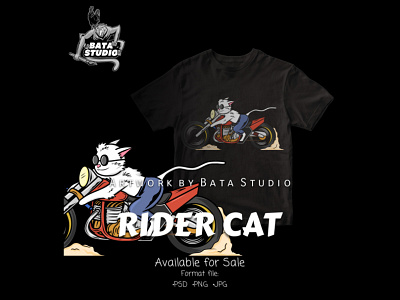 Rider Cat apparel bike cartoon cat cats clothes clothing cool illustration moto motor motorbike motorclub motorcycle motorcycles pet rider t shirt t shirt design
