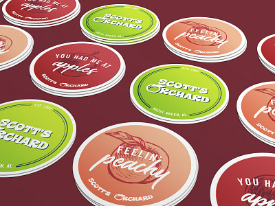 Scotts Orchard Stickers apple orchard peach stickers