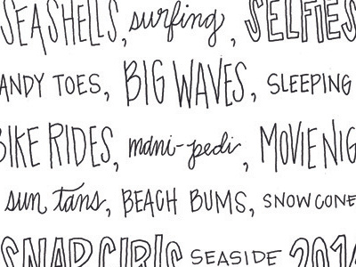 Beach Tank beach handwriting type