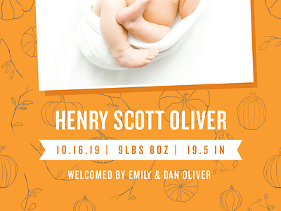 Pumpkin Themed Baby Announcement