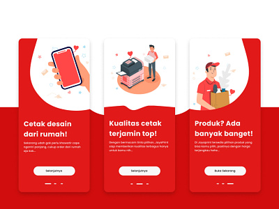 Onboarding Screen Online Printing App app branding design mobile ui ux web website