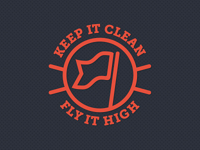 Keep It Clean flag icon illustration logo motto