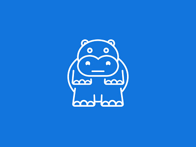 Less But More hippo icon illustration