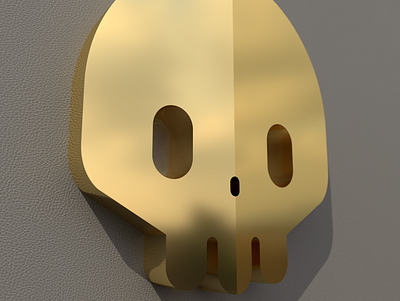 Gold, Leather, and Death 3d gold illustration leather logo skull