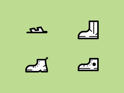 Iconic Footwear boots clothing icon illustration sandals shoes