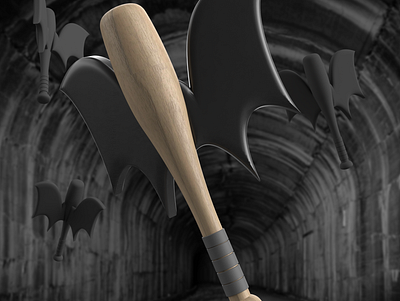 Bat-Bat 3d baseball bat illustration render