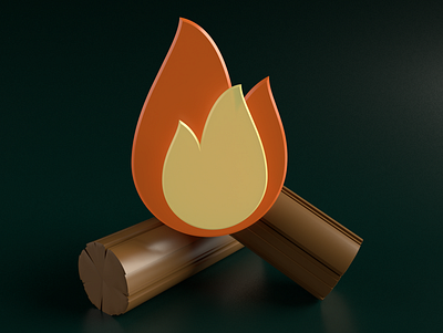 Plastic Campfire 3d camp campfire fire flame illustration plastic render