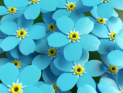 Forget Me Not 3d flowers forget illustration nature redner