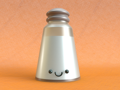 Salty 3d cute illustration render salt