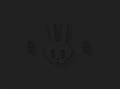 Dark Mode 3d branding icon illustration logo rabbit skull