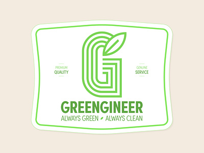 Greengineer Badge badge branding crest emblem engineer green identity logo nature