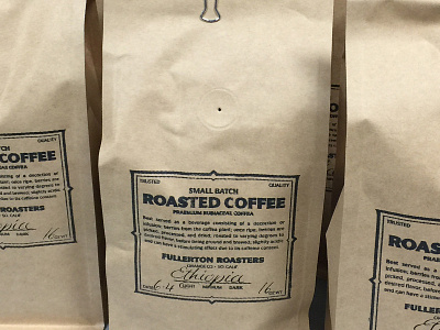 Fullerton Roasters coffee label