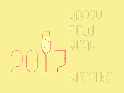 Happy New Year 2017 illustration lettering type