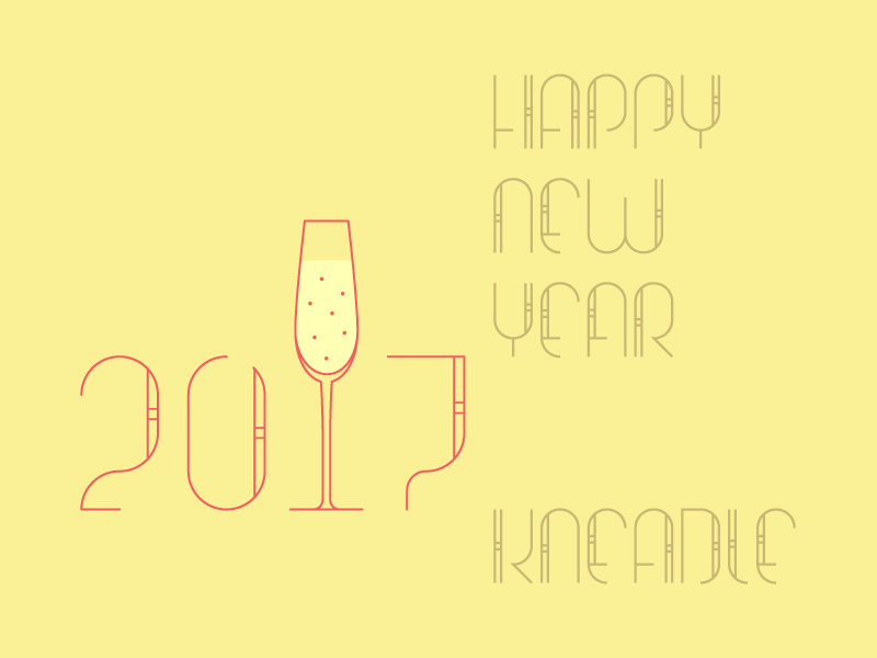 Happy New Year 2017 illustration type lettering