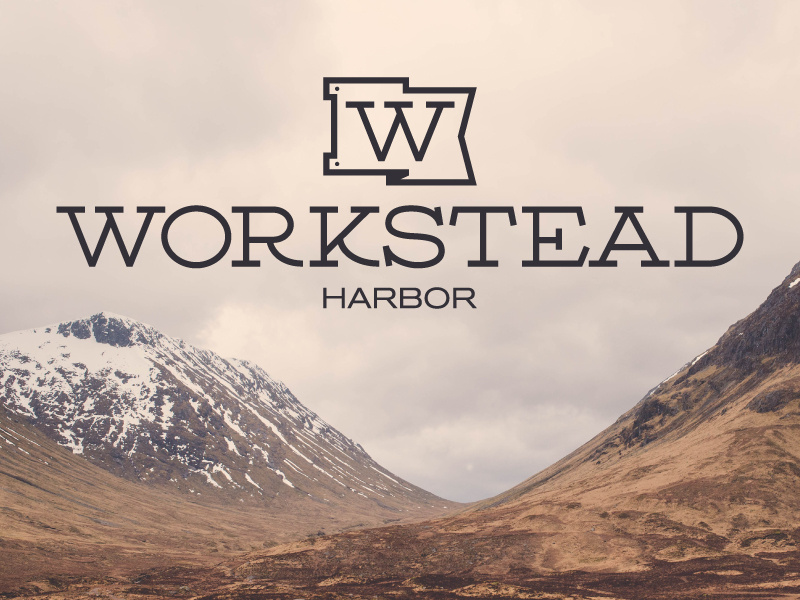 Workstead identity logo illustration type lettering