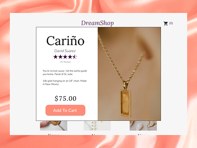 Daily UI 012 - eCommerce Shop Page book dailyui design ecommerce figma jewelry pink ui
