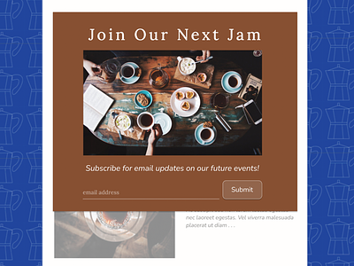 Daily UI 026 - Subscription adobe illustrator blue coffee dailyui design emails figma pattern subscription ui web design