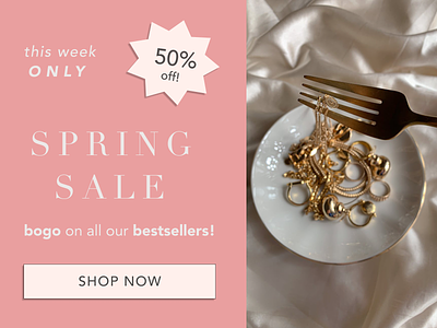 Daily UI 036 - Special Offer advertisement dailyui design ecommerce email figma flyer jewelry marketing pink sale ui