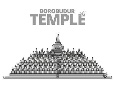 Borobudur Temple borobudur character design illustration jogja malioboro photoshop prambanan procreate tugu vector vectorart vexel wonderful indonesia yogya