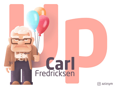 Carl Fredricksen character illustration logo photoshop procreate sketch ui vector vectorart vexel